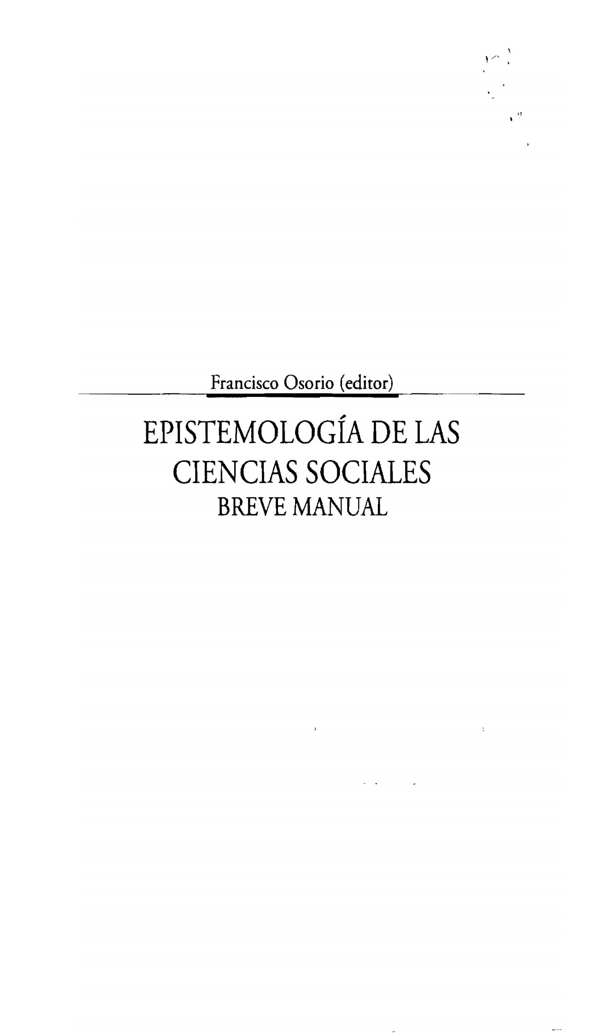 Pantalones Frenesí acceso Epistemología de las ciencias sociales: breve manual