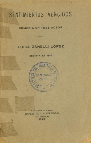 Cubierta para Sentimientos vencidos: comedia en tres actos
