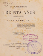 Cubierta para Recuerdos de treinta años: (1810-1840) :  Primera parte