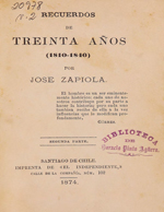 Cubierta para Recuerdos de treinta años: (1810-1840) : Segunda parte