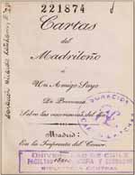 Cubierta para Cartas del Madrileño a un amigo suyo de provincia: sobre las ocurrencias del día