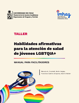Cubierta para Taller: Habilidades afirmativas para la atención de salud en jóvenes LGBTQIA+: Manual para facilitadores