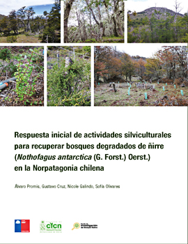 Cubierta para Respuesta inicial de actividades silviculturales para recuperar bosques degradados de ñirre (Nothofagus antárctica (G. Forst.) Oerst.) en la Norpatagonia chilena