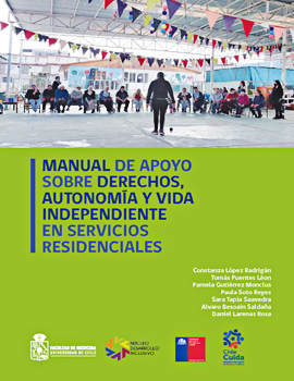 Cubierta para Manual de apoyo sobre derechos, autonomía y vida independiente en servicios residenciales