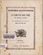 Cubierta para Reseña histórica de la Campaña del Perú de 1838 a 1839: i XI° Aniversario de la Batalla de Yungai