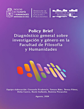 Cubierta para Policy Brief. Diagnóstico general sobre investigación y género en la Facultad de Filosofía y Humanidades