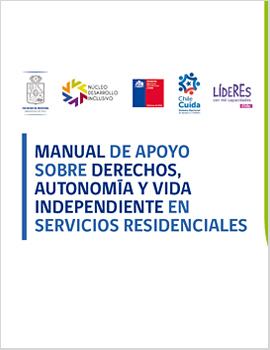 Cubierta para Manual de apoyo sobre derechos, autonomía y vida independiente en servicios residenciales: Versión Lectura fácil