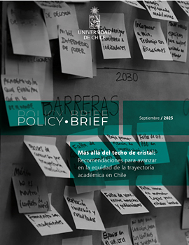 Cubierta para Policy Brief - Más allá del techo de cristal: Recomendaciones para avanzar en la equidad de la trayectoria académica en Chile