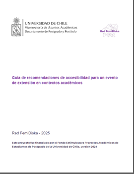 Cubierta para Guía de recomendaciones de accesibilidad para un evento de extensión en contextos académicos