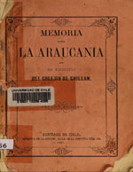 Cubierta para Memoria sobre la Araucanía  por un misionero del colejio de Chillan