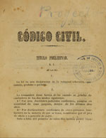 Cubierta para Proyecto de código civil: libro I, de las personas