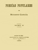 Cubierta para Poesías populares: tomo V