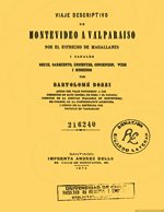 Cubierta para Viaje descriptivo de Montevideo a Valparaíso por el Estrecho de Magallanes: I canales Smith , Sarmiento, Inocentes, Concepción, Wide i Messiers