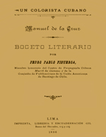 Cubierta para Un colorista cubano: Manuel de la Cruz : boceto literario