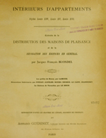 Cubierta para Intérieurs d'appartements: styles Louis XIV, Louis XV, Louis XVI