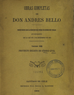 Cubierta para Proyecto inédito de Código Civil: edición hecha bajo la dirección del Consejo de Instrucción Pública en cumplimiento de la Lei de 5 de Setiembre de 1872.