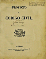 Cubierta para Proyecto de código civil: [Anotaciones de Gabriel Ocampo]