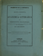 Cubierta para Invención de la imprenta: Segunda conferencia en la Academia Literaria del Instituto Nacional