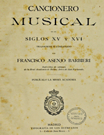 Cubierta para Cancionero musical de los siglos XV y XVI