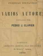 Cubierta para Poesías escojidas de varios autores