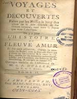 Cubierta para Voyages et découvertes faites par les russes le long des côtes de la Mer Glaciale & sur l'Ocean Oriental, tant vers le Japon que vers l'Amérique: on y a joint L'histoire du fleuve amur et des pays adjacens, depuis la conquête des russe : tome II