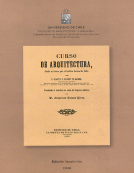 Cubierta para Curso de arquitectura : escrito en francés para el Instituto Nacional de Chile