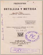 Cubierta para Principios de la ortolojia y métrica de la lengua castellana