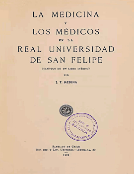 Cubierta para La medicina y los médicos en la Real Universidad de San Felipe: (capítulo de un libro inédito)