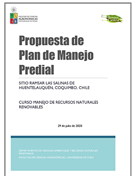 Cubierta para Propuesta de plan de manejo predial: sitio Ramsar Las Salinas de Huentelauquén, Coquimbo, Chile