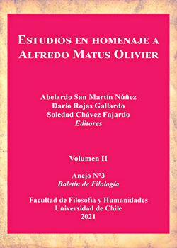 Cubierta para Estudios en homenaje a Alfredo Matus Olivier. Volumen II: Anejo N°3 Boletín de Filología