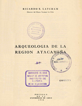 Cubierta para Arqueología de la región atacameña