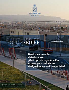 Cubierta para Policy Brief: Barrios vulnerables deteriorados: ¿qué tipo de regeneración urbana para reducir las desigualdades socio-espaciales?