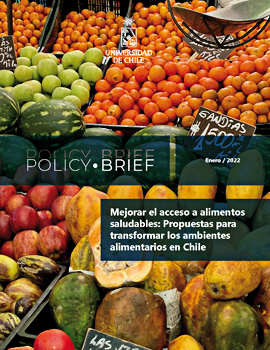 Cubierta para Policy Brief: Mejorar el acceso a alimentos saludables: propuestas para transformar los ambientes alimentarios en Chile