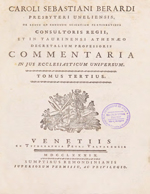 Cubierta para Commentaria in Jus Ecclesiasticum Universum: tomus tertius
