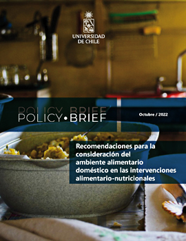 Cubierta para Policy Brief: recomendaciones para la consideración del ambiente alimentario doméstico en las intervenciones alimentario-nutricionales