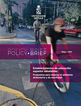 Cubierta para Policy Brief: Establecimientos de educación superior saludables: propuestas para mejorar el ambiente alimentario y de movilidad