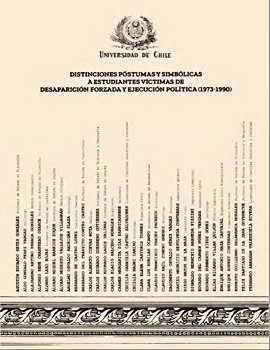 Cubierta para Distinciones póstumas y simbólicas a estudiantes víctimas de desaparición forzada y ejecución política (1973-1990)
