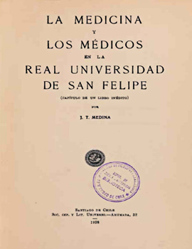 Cubierta para 1928 medicina y los médicos en la Real Universidad de San Felipe: (capítulo de un libro inédito)