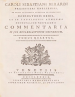 Cubierta para Commentaria in Jus Ecclesiasticum Universum: tomus quartus