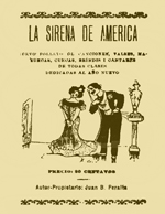 Cubierta para La Sirena de América: nuevo folletos de canciones, valses, mazurcas, cuecas, brindis i cantares de todas clases dedicadas al Año Nuevo