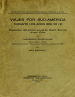 Cubierta para Viajes por Sud-América durante los años 1819, 20 i 21: esposición del estado actual de Brasil, Buenos Aires i Chile