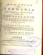 Cubierta para Romances de Germania: de varios autores con el vocabulario por la orden del a.b.c. para declaración de sus términos y lengua compuesto por Juan Hidalgo
