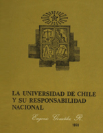 Cubierta para La Universidad de Chile y su responsabilidad nacional