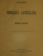 Cubierta para Elementos de fonolojía castellana