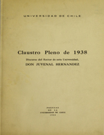 Cubierta para Claustro pleno de 1938: Discurso del Rector de esta Universidad, Don Juvenal Hernández