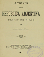 Cubierta para A través de la República Arjentina: diario de viaje