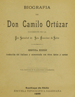 Cubierta para Biografía de D. Camilo Ortúzar: sacerdote de la Pía Sociedad de San Francisco de Sales