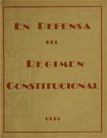 Cubierta para En defensa del regimen constitucional: 1935