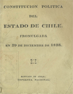 Cubierta para Constitución política del estado de Chile: promulgada en 29 de diciembre de 1823