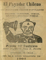 Cubierta para El payador chileno: cuaderno de versos populares : tonadas, canciones, cuecas, brindis i escojidas poesias